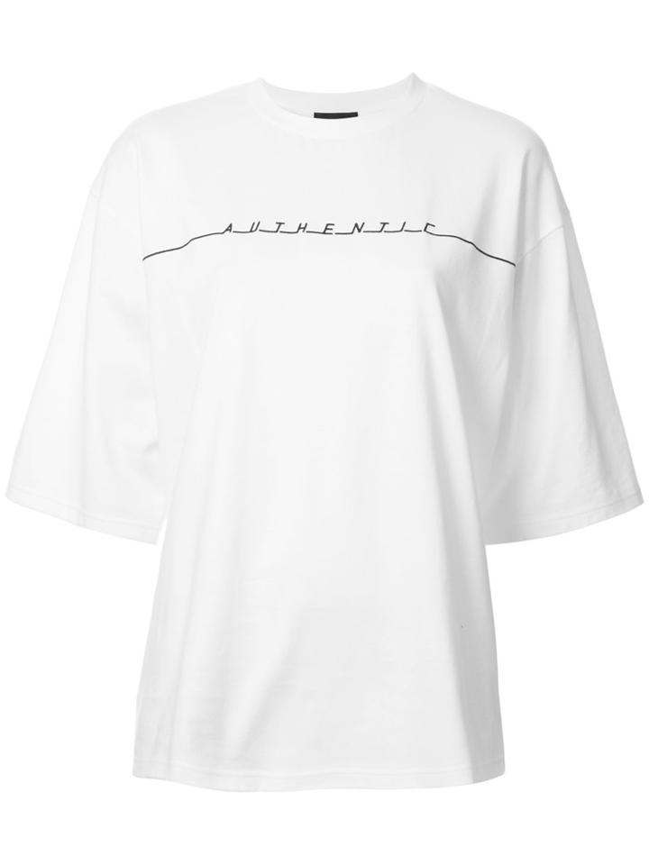 G.v.g.v. - 'authentic' Print Oversized T-shirt - Women - Cotton/polyurethane - Xs, Women's, White, Cotton/polyurethane
