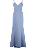 Amsale Fishtail Hem Gown - Blue