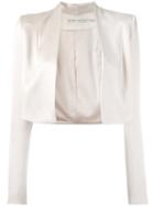 Alice+olivia - Cropped Jacket - Women - Polyester/spandex/elastane/triacetate - 4, Nude/neutrals, Polyester/spandex/elastane/triacetate