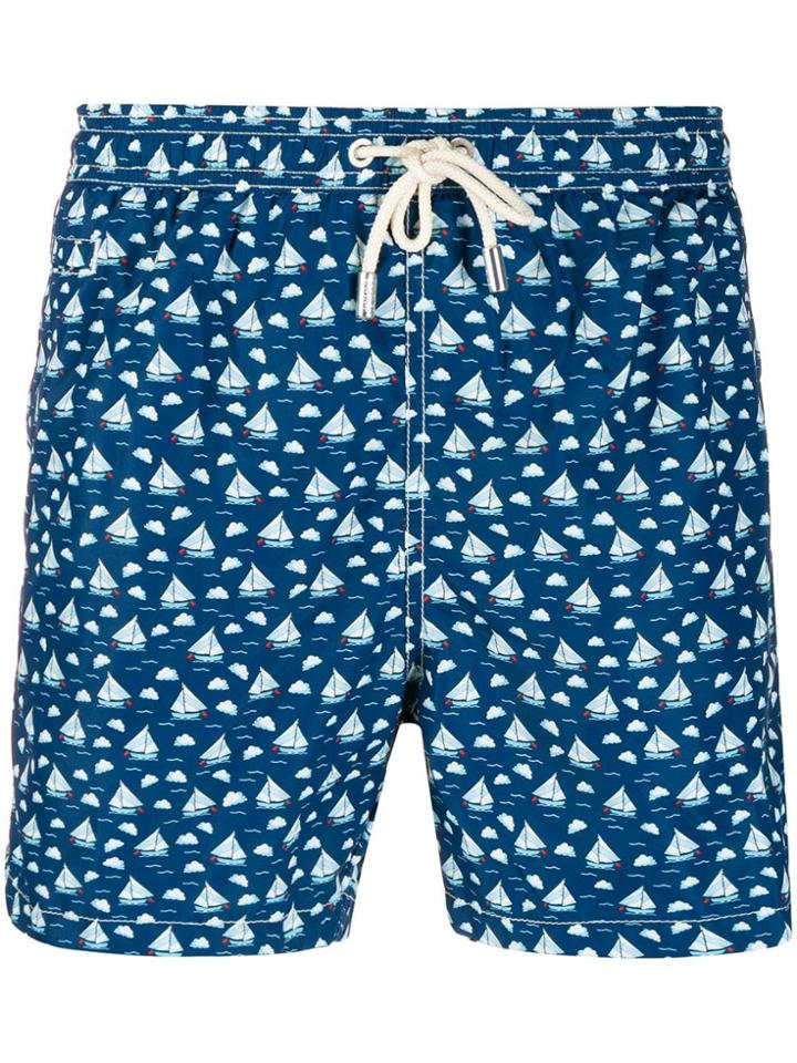 Mc2 Saint Barth Sail Life Swimming Shorts - Blue