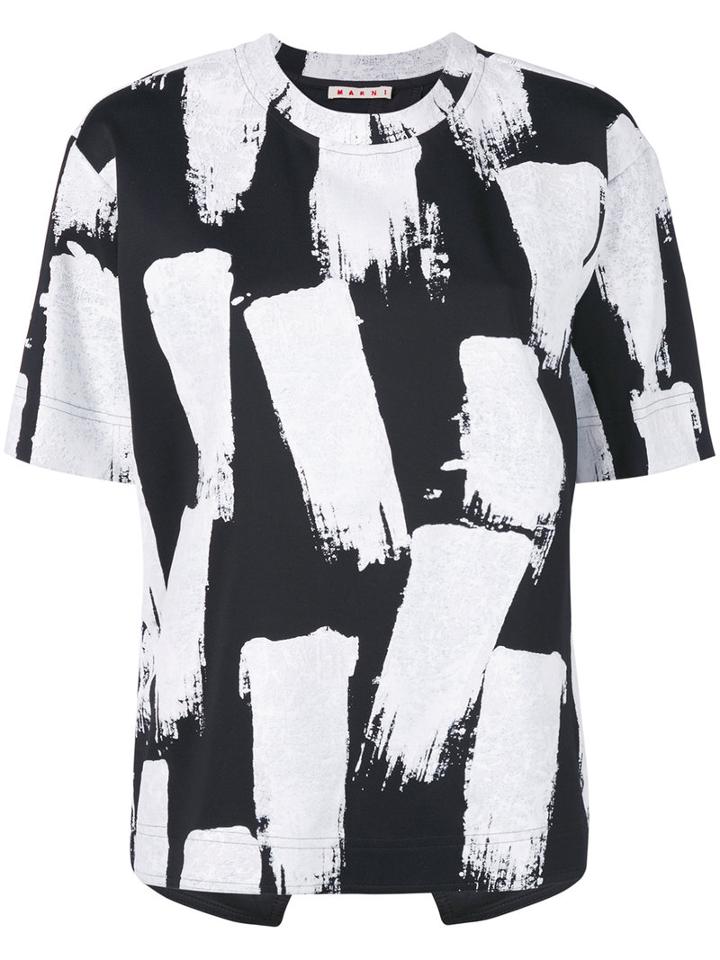 Marni - Painterly Brush Stroke T-shirt - Women - Polyamide/spandex/elastane/viscose - 36, Black, Polyamide/spandex/elastane/viscose