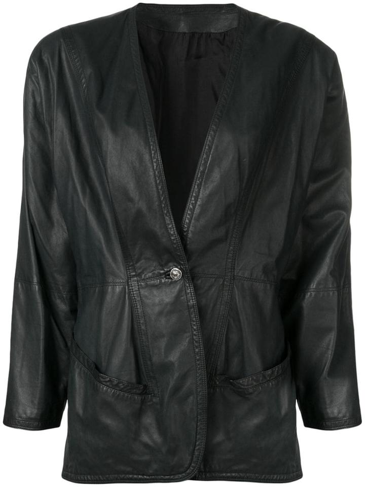 Versace Vintage 1980's Leather Jacket - Green