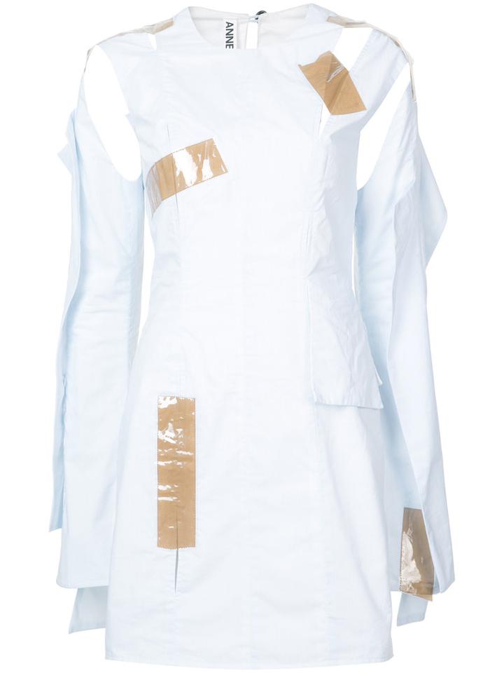 Anne Sofie Madsen - Crack Dress - Women - Silk/cotton/plastic - S, Blue, Silk/cotton/plastic