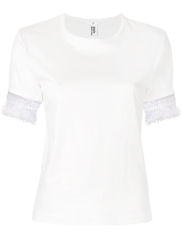 Comme Des Garçons Noir Kei Ninomiya Sleeve Trim T-shirt - White