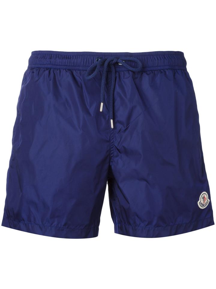 Moncler - Logo Plaque Swim Shorts - Men - Polyamide/polyester - M, Blue, Polyamide/polyester