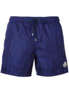 Moncler - Logo Plaque Swim Shorts - Men - Polyamide/polyester - M, Blue, Polyamide/polyester