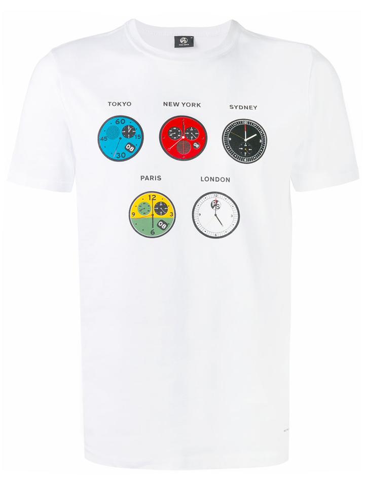 Ps By Paul Smith - Clock-print T-shirt - Men - Cotton - S, White, Cotton