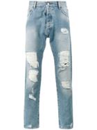 Palm Angels Regular Fit Ripped Jeans - Blue