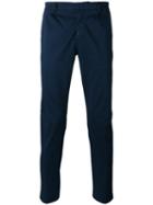 Slim Leg Trousers - Men - Cotton/spandex/elastane - 50, Blue, Cotton/spandex/elastane, Paolo Pecora