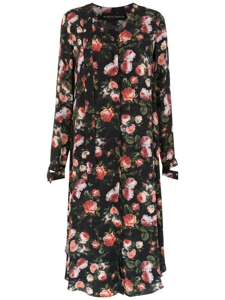 Gloria Coelho Printed Midi Dress - Black