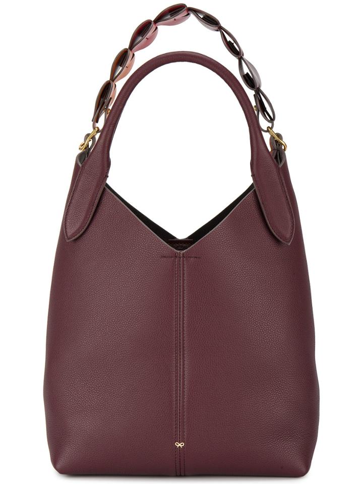 Anya Hindmarch Burgundy Leather Heart Link Shoulder Bag - Red