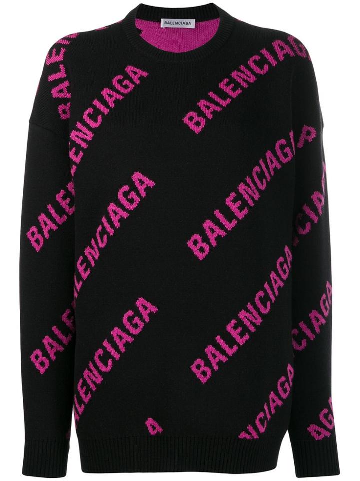 Balenciaga Logo Crewneck Sweatshirt - Black