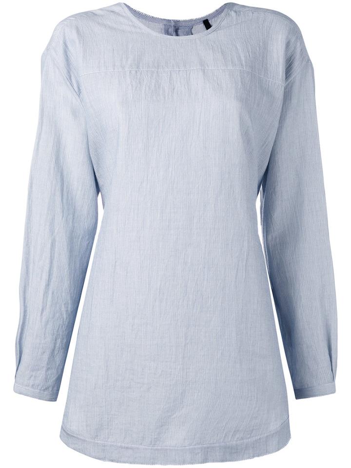 Sara Lanzi - Back Button Shirt - Women - Cotton - L, Blue, Cotton