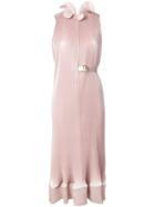 Tibi Micro Pleated Midi Dress - Pink