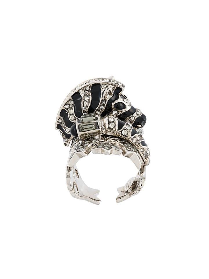 Roberto Cavalli Swarovski Crystals Zebra Ring