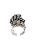 Roberto Cavalli Swarovski Crystals Zebra Ring