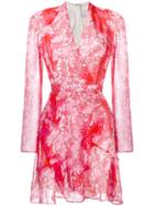 Carven Floral Print Dress, Women's, Size: 34, Red, Silk/polyester/acetate