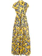 Carolina Herrera Floral Print Silk Dress - Yellow