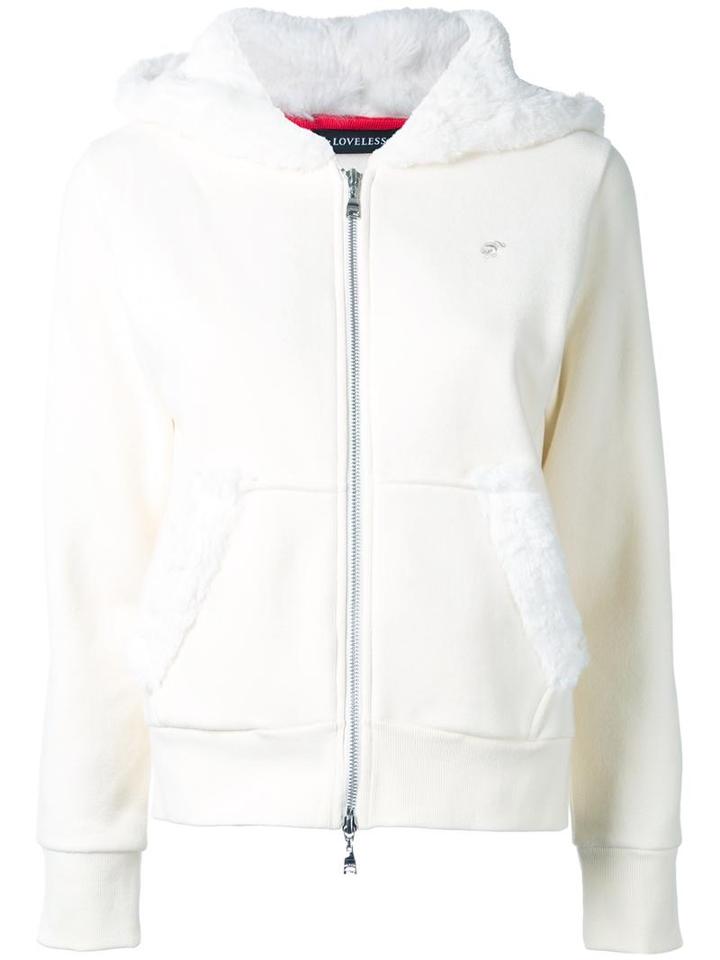 Loveless Zipped Hoodie, Women's, Size: 34, White, Cotton/polyester