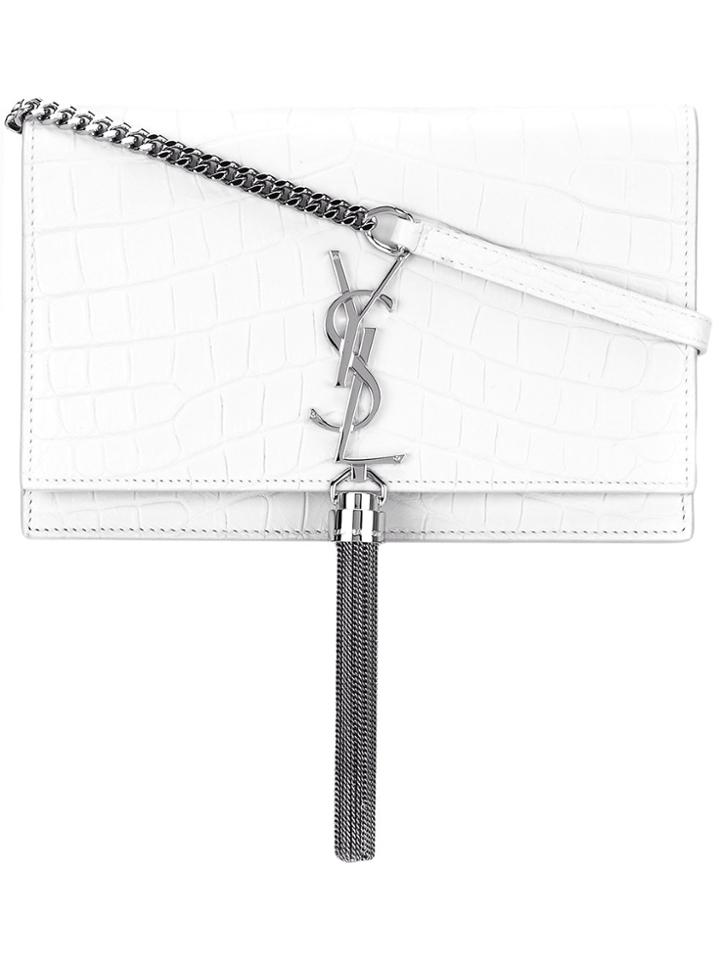 Saint Laurent 'kate' Tasseled Bag - White