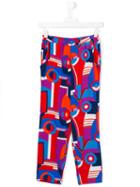 Junior Gaultier - Printed Wide Leg Trousers - Kids - Viscose - 14 Yrs, Red