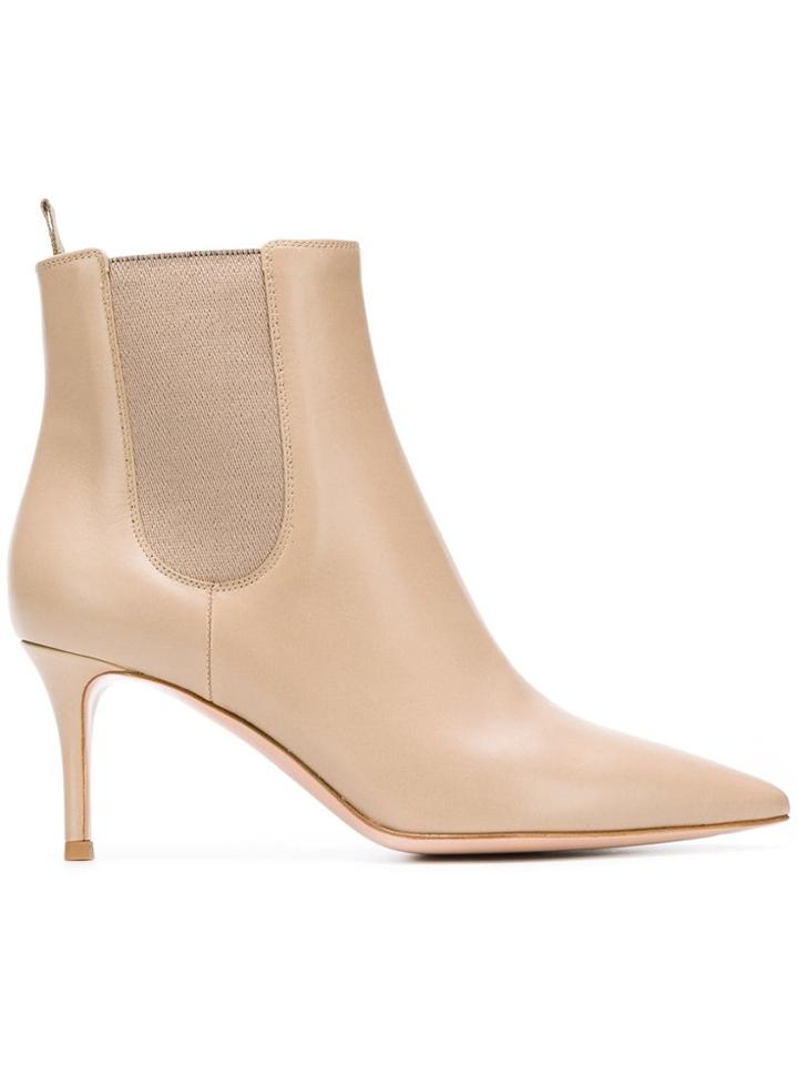 Gianvito Rossi Evan Pointed Toe Bootie - Neutrals