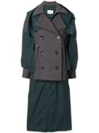 Enföld Layered Double-breasted Coat - Grey