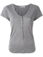 T By Alexander Wang Scoop Neck T-shirt, Women's, Size: Medium, Grey, Rayon