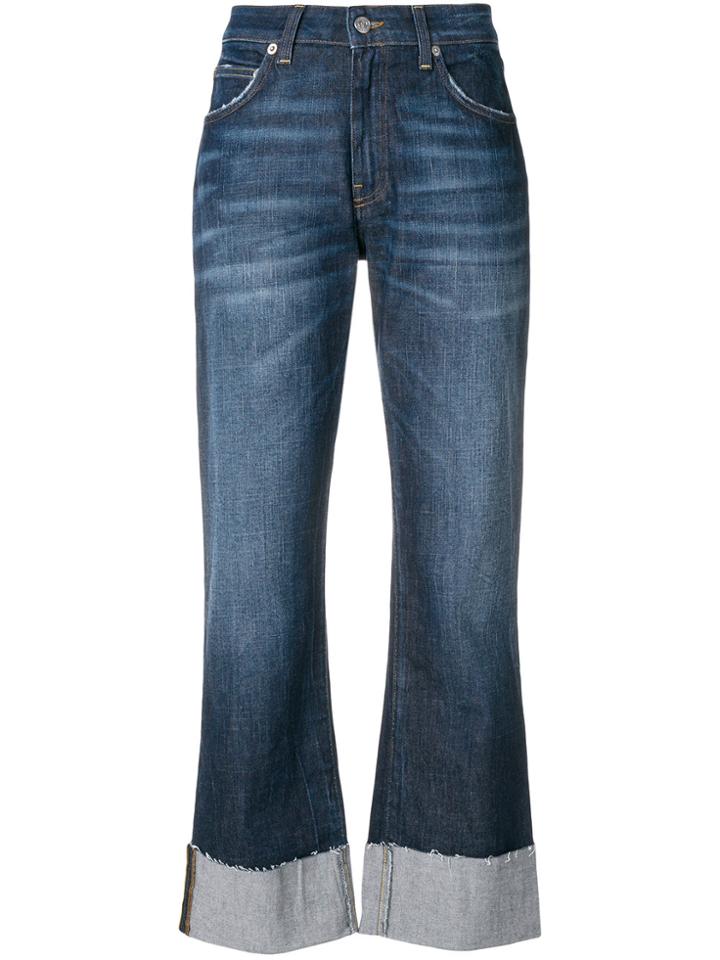 Department 5 Faded Cropped Jeans - Blue
