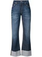 Department 5 Faded Cropped Jeans - Blue