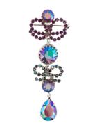 Christian Dior Vintage Crystal Drop Brooch - Pink & Purple
