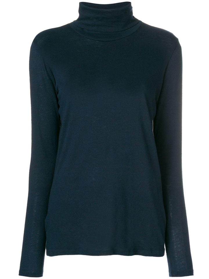 Majestic Filatures Fine Knit Turtleneck Sweater - Blue