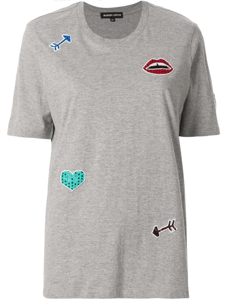 Markus Lupfer Multi Motif Marl T-shirt - Grey