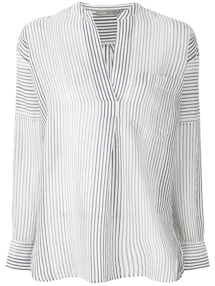 Vince Striped Pocket Shirt - White