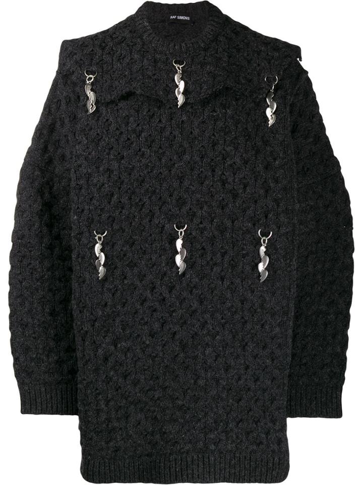 Raf Simons Charm Detail Oversized Jumper - Blue