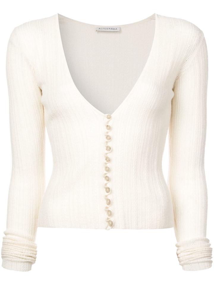 Altuzarra 'piazza' Pointelle Rib Cardigan - White