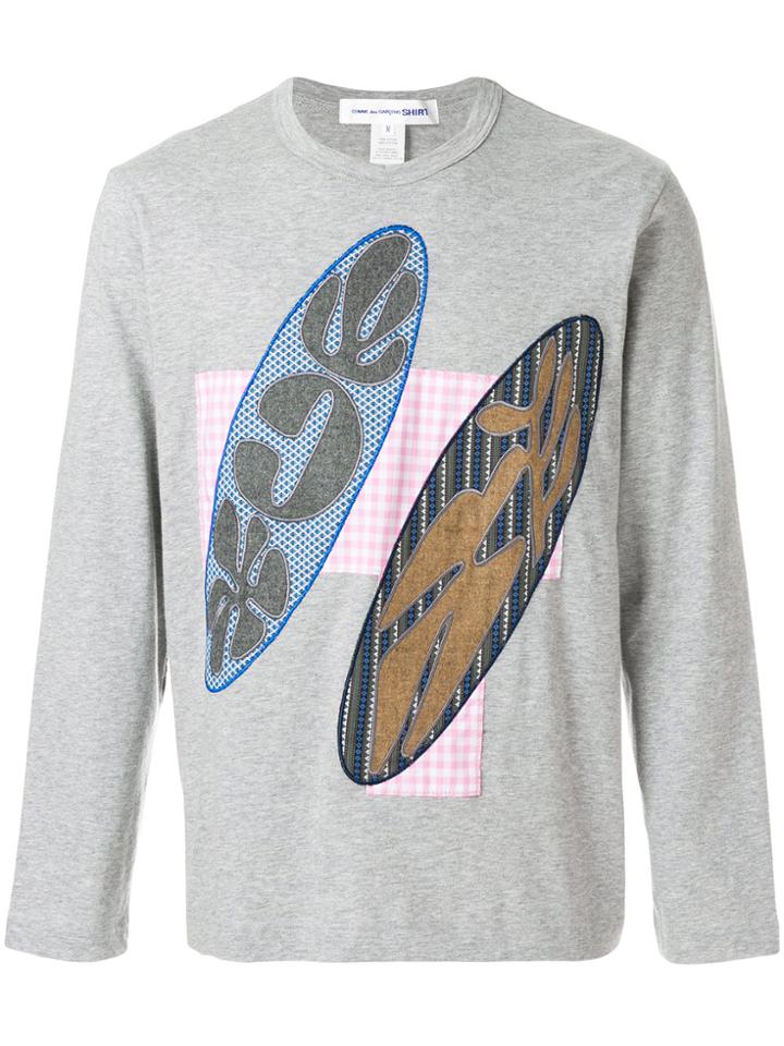 Comme Des Garçons Shirt Applique Sweatshirt Top - Grey