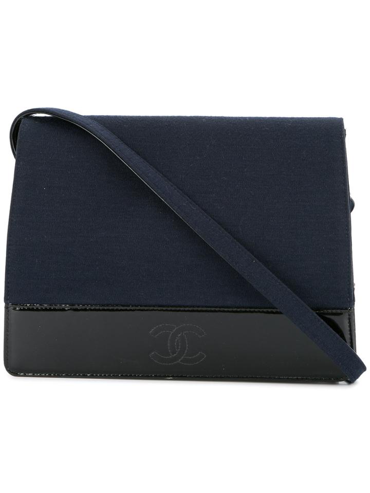 Chanel Vintage Cc Stitch Shoulder Bag - Blue