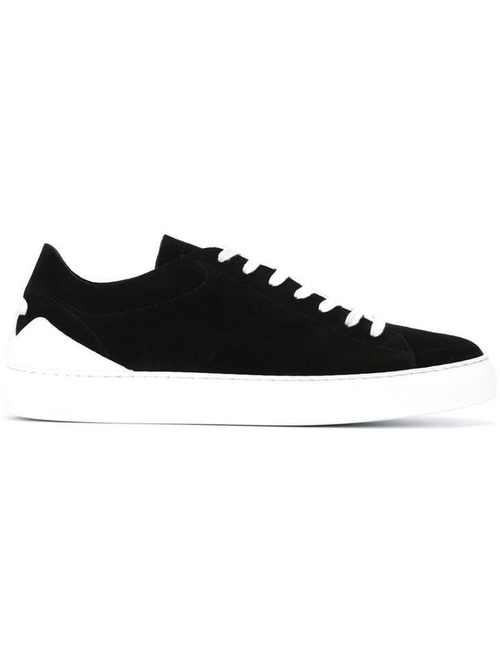 Emporio Armani Classic Low-top Sneakers, Men's, Size: 9, Black, Leather/rubber