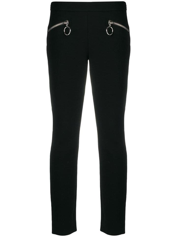 Moschino Zipped Slim-fit Trousers - Black