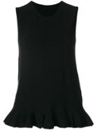 Sottomettimi Frilled Hem Top - Black