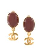 Chanel Pre-owned 1995 Swinging Cc Earrings - Gold