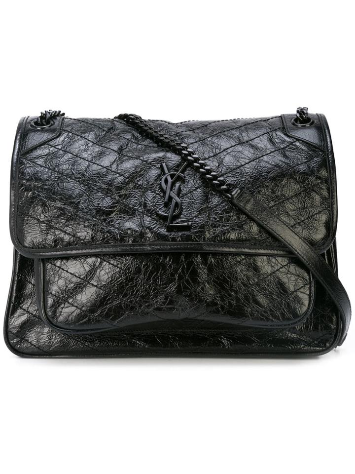 Saint Laurent Quilted Shoulder Bag - Black
