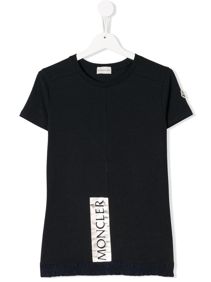 Moncler Kids Teen Logo Detail T-shirt - Blue
