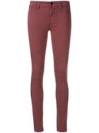 J Brand Low Rise Skinny Jeans - Red