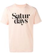 Saturdays Nyc Logo Print T-shirt, Men's, Size: Small, Yellow/orange, Cotton
