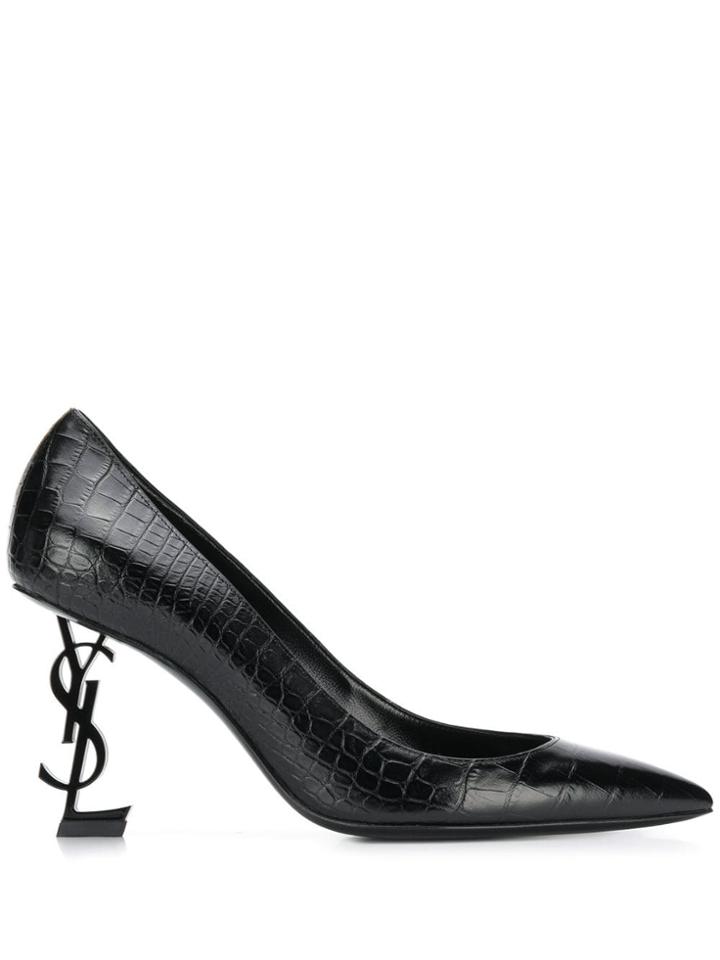 Saint Laurent Opyum 110 Croc-print Pumps - Black