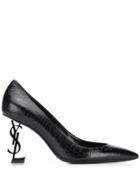 Saint Laurent Opyum 110 Croc-print Pumps - Black
