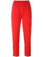 Stella Mccartney Cropped Slim Trousers, Women's, Size: 42, Red, Spandex/elastane/acetate/viscose