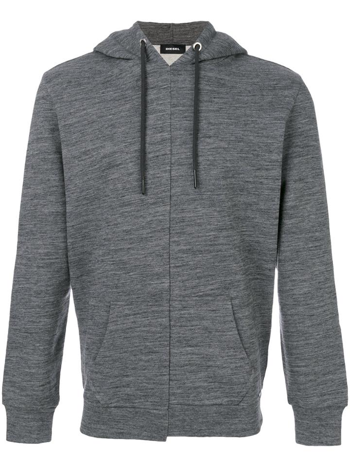 Diesel Fitted Hooded Sweatshirt - Grey